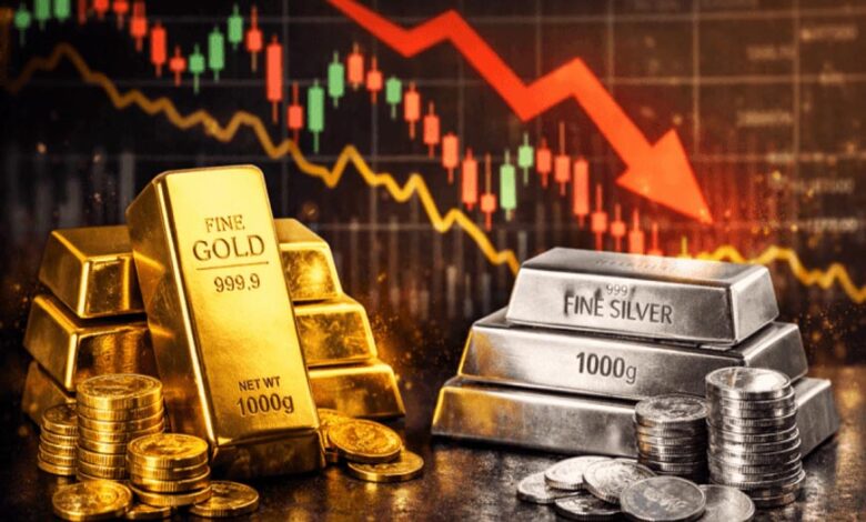 Gold-Silver Crash: अमेरिका के एक फैसले से धड़ाम हुए दाम, चांदी ₹16,500 टूटी; सोना भी फिसला gold-silver-crash:-अमेरिका-के-एक-फैसले-से-धड़ाम-हुए-दाम,-चांदी-₹16,500-टूटी;-सोना-भी-फिसला