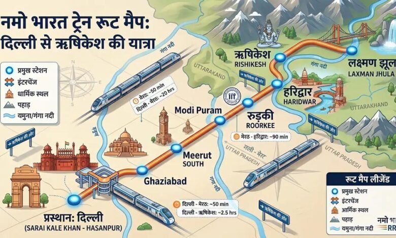 दिल्ली से हरिद्वार-ऋषिकेश तक दौड़ेगी नमो भारत ट्रेन, 150 KM रैपिड रेल कॉरिडोर से सफर होगा आसान दिल्ली-से-हरिद्वार-ऋषिकेश-तक-दौड़ेगी-नमो-भारत-ट्रेन,-150-km-रैपिड-रेल-कॉरिडोर-से-सफर-होगा-आसान